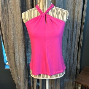 Worthington Halter Sleeveless Hot Pink Shirt